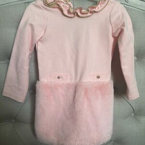 Janie and Jack Pink Dress with Gold Accents
